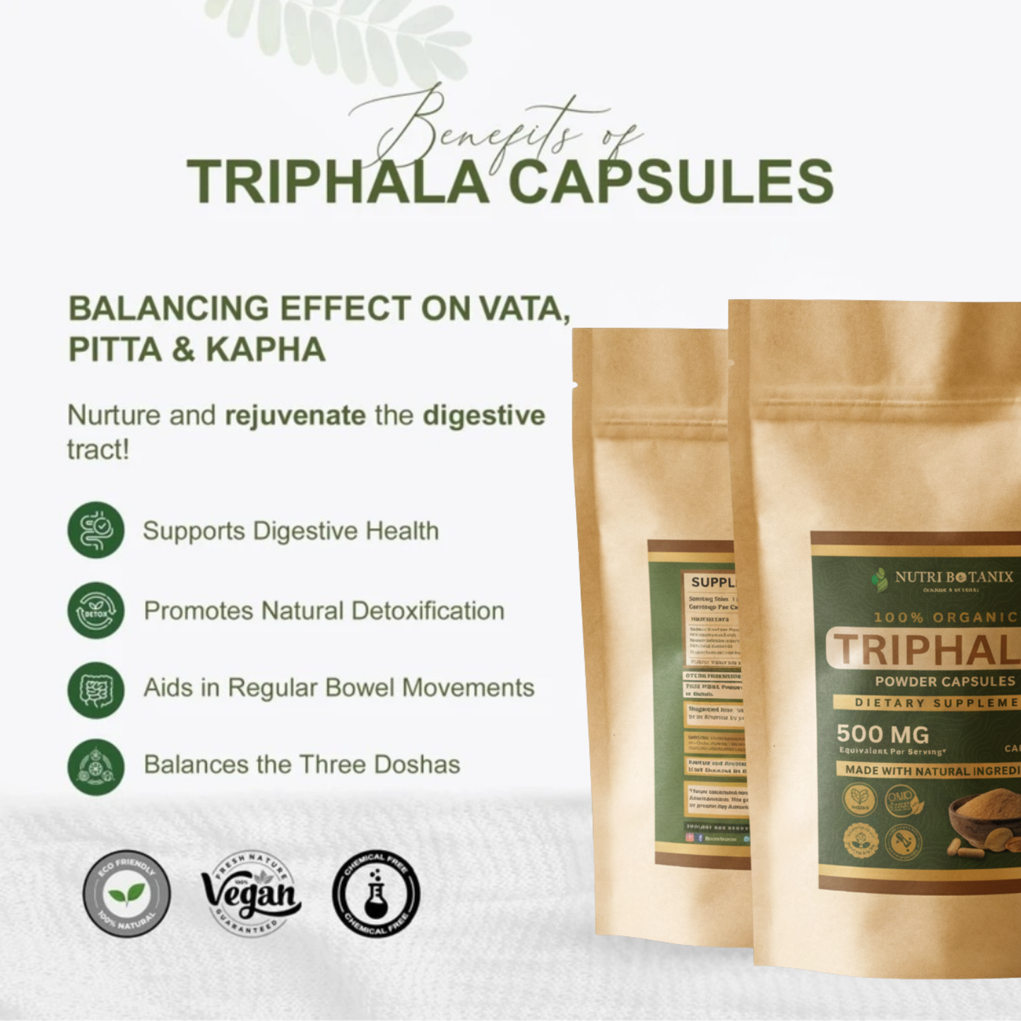 Triphala powder capsules