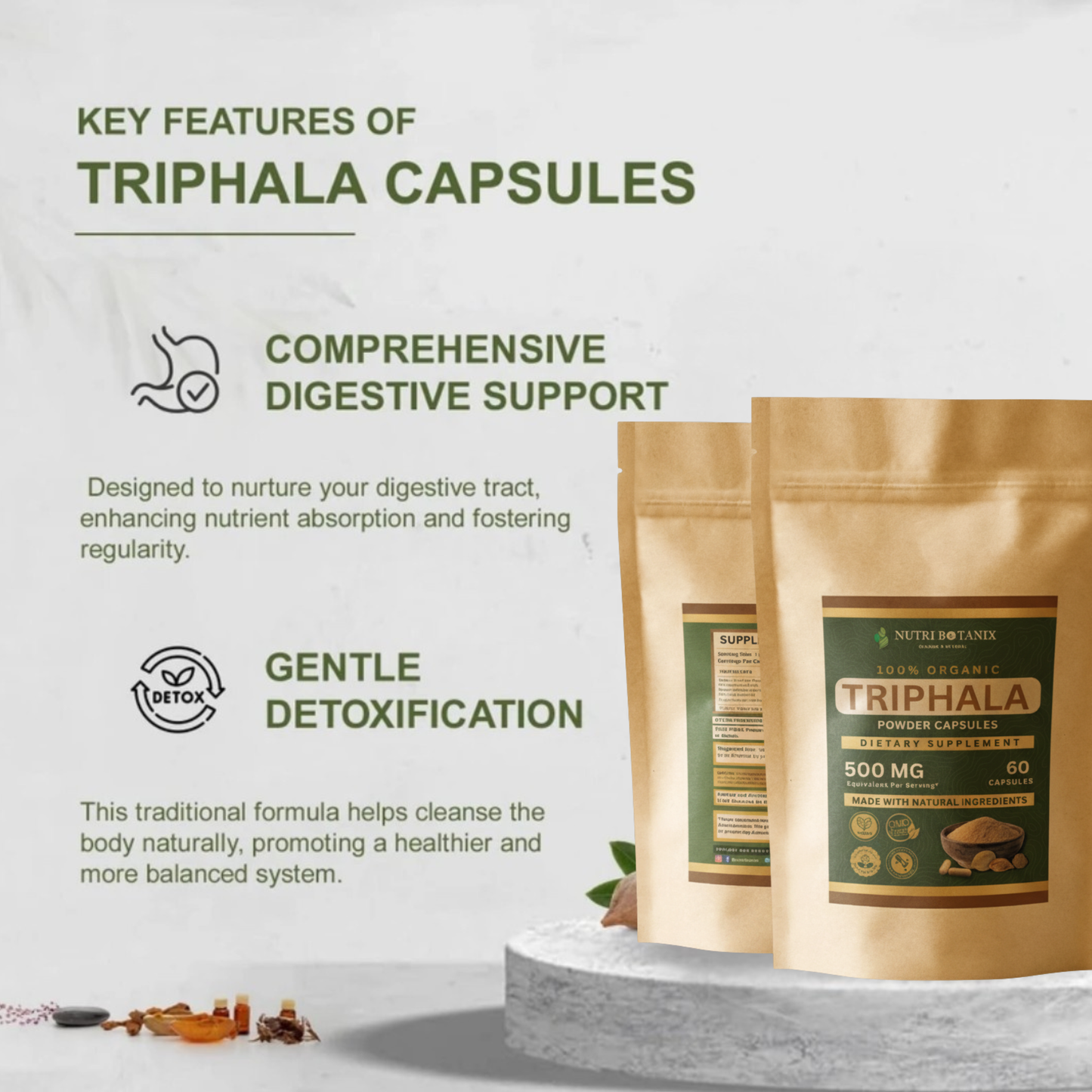 Triphala powder capsules
